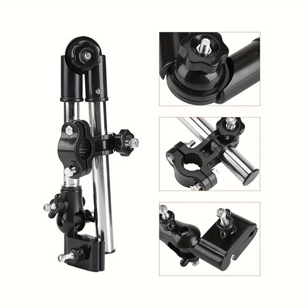 Adjustable Stainless Steel Umbrella Stand for Wheelchairs and Bicycles Rainproof Equipment, Multi-function Umbrella Stand