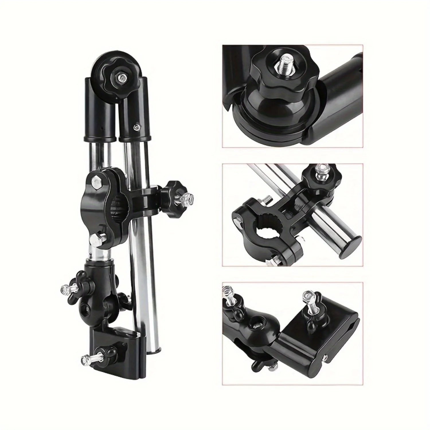 Adjustable Stainless Steel Umbrella Stand for Wheelchairs and Bicycles Rainproof Equipment, Multi-function Umbrella Stand