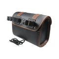 Universal PU Leather Motorcycle Fork Saddlebags, Waterproof Side Tool Storage Luggage Pouch Compatible with Honda BMW Suzuki